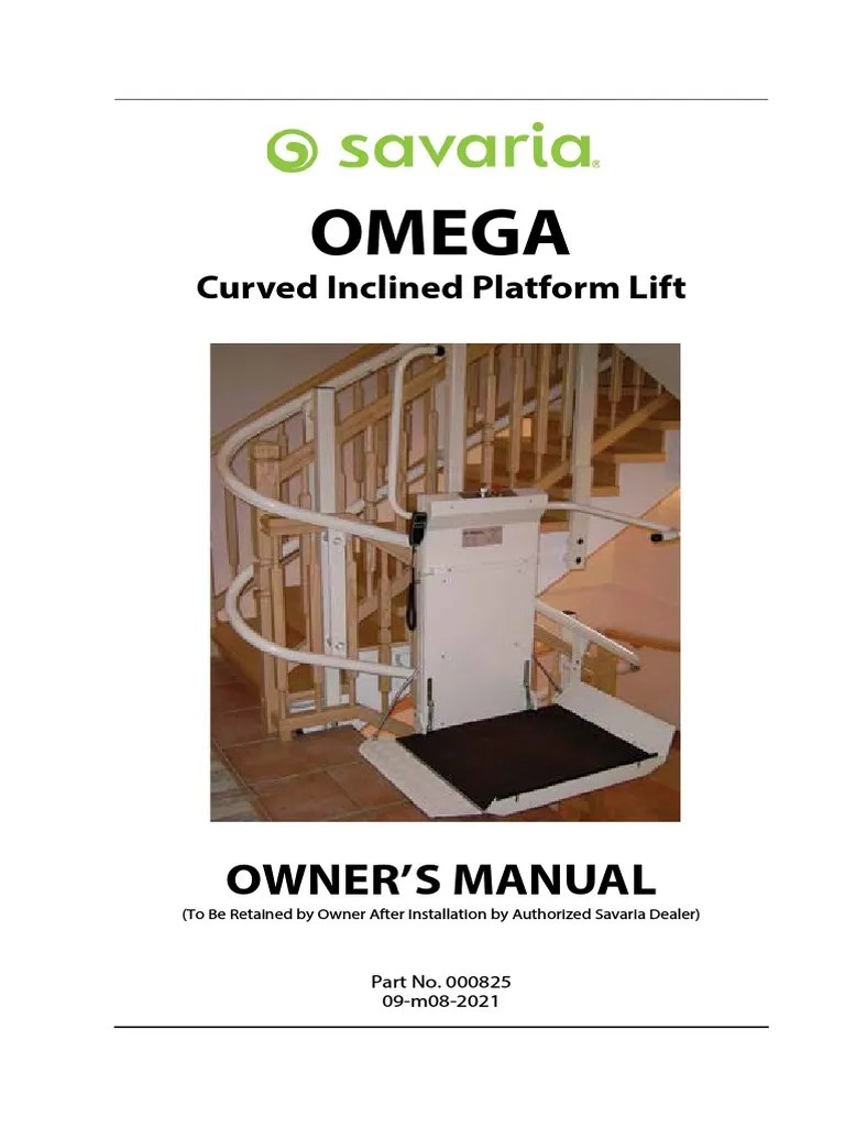 Omega Curved Inclined Platform Lift Owner's Manual PDF Elevator