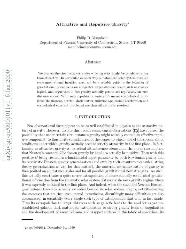 Attractive and Repulsive Gravity PDF