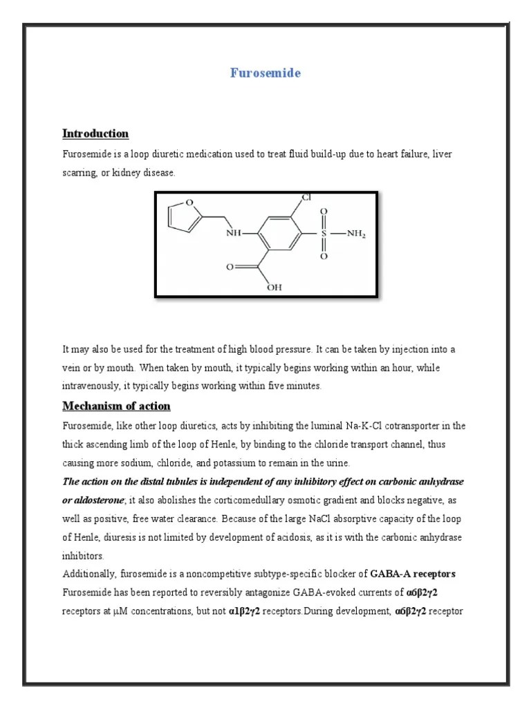 Furosemide PDF Medical Treatments Medical Specialties
