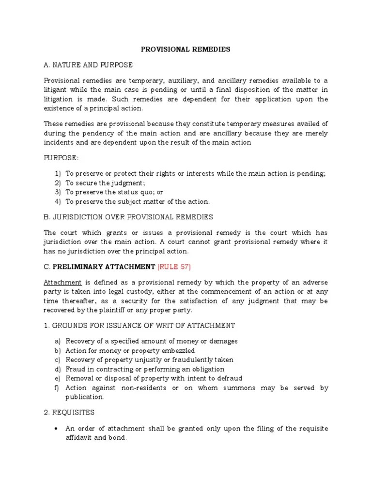Provisional Remedies PDF