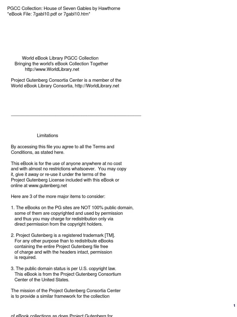 The House of The Seven Gables by Nathaniel Hawthorne PDF The House