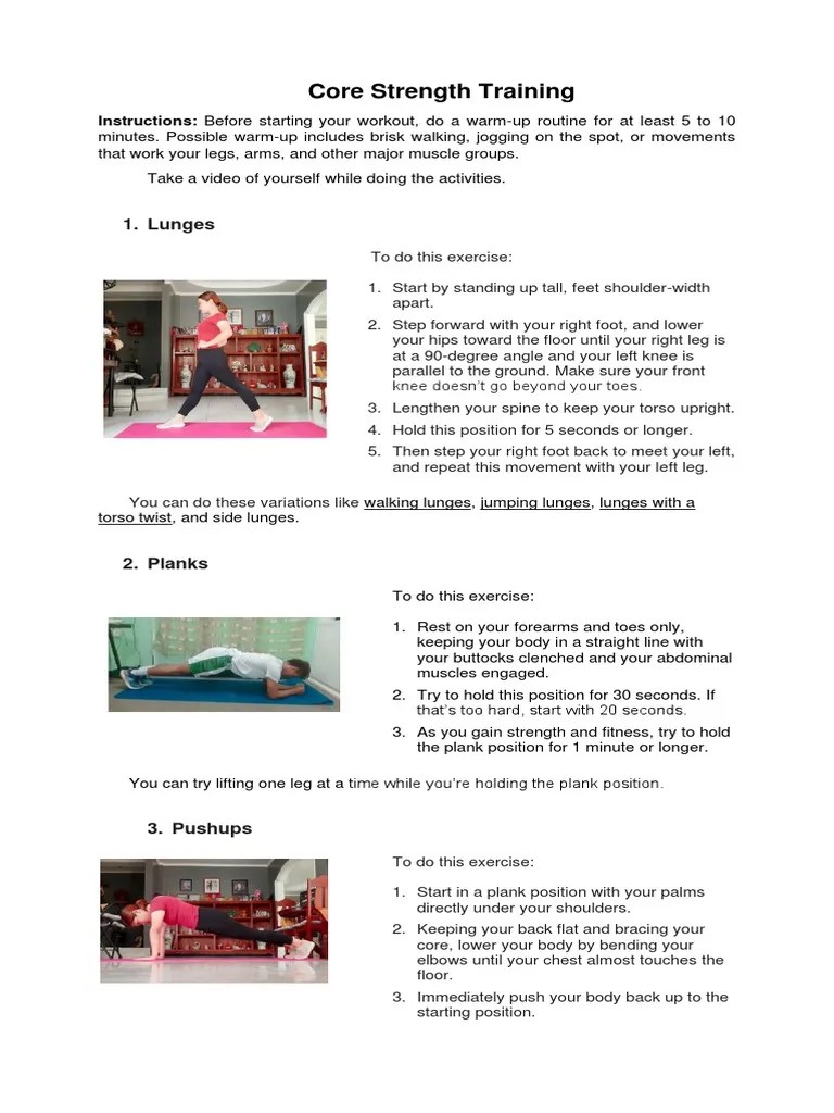 Core Strength Training PDF Human Anatomy Recreation