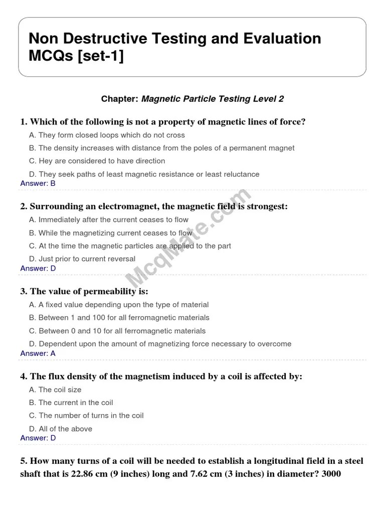 Non Destructive Testing and Evaluation (Chapter Particle