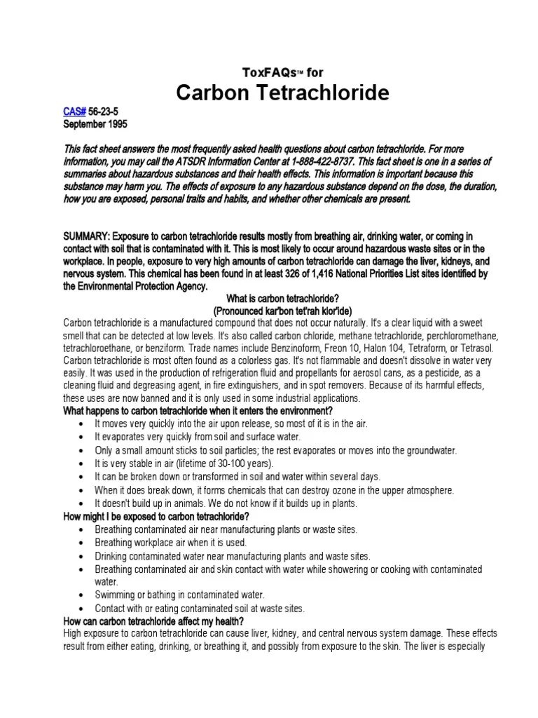 Carbon Tetrachloride PDF