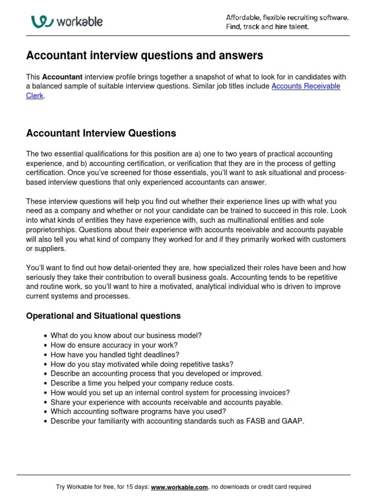 Accountant Interview Questions 2 PDF Accounting Accounts Payable