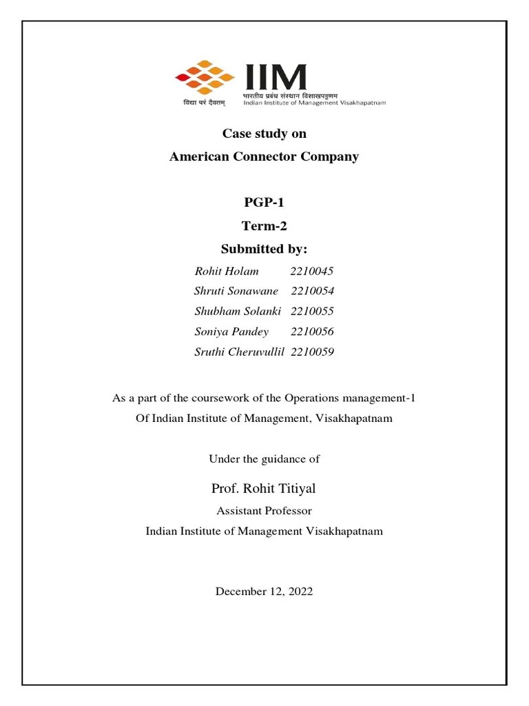 Case study on American Connector Company identifies cost differences