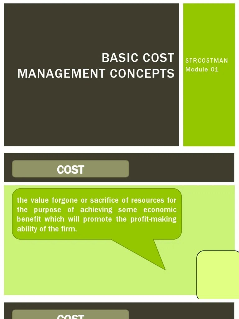Basic Cost Management Concepts PDF Cost Inventory
