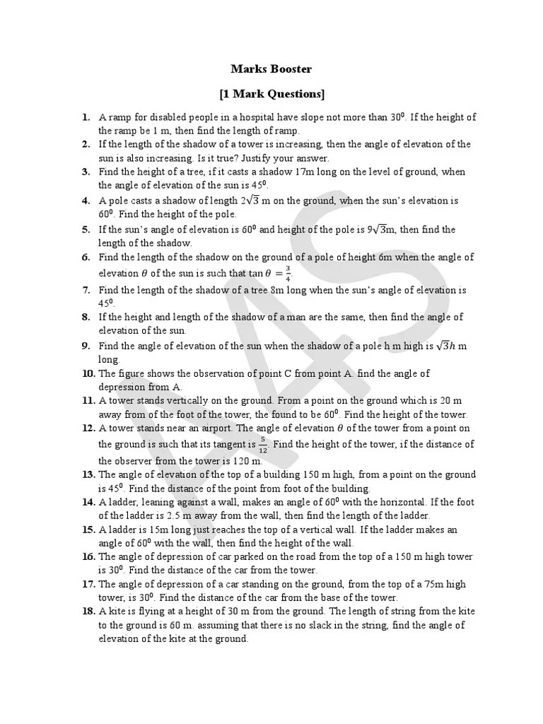 9.some Applications of Trigonometry | PDF | Height | Lighthouse