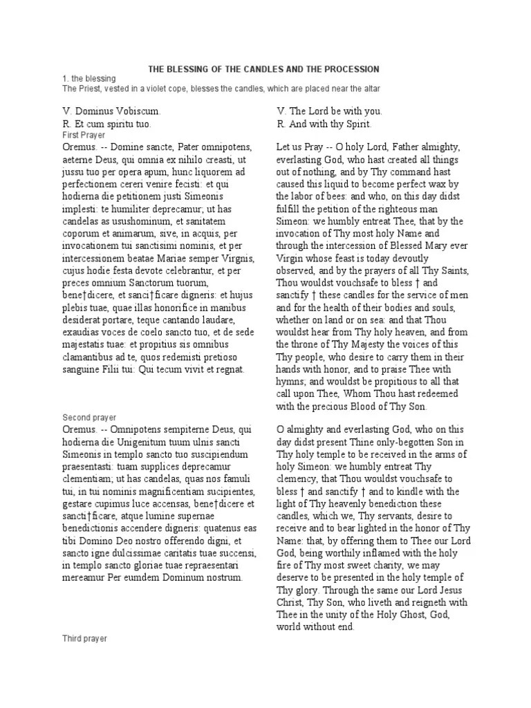 The Blessing of The Candles and The Procession PDF Christian