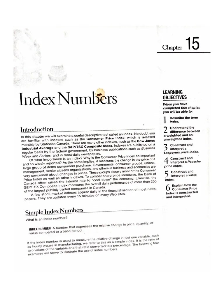 Statistics Index Number PDF