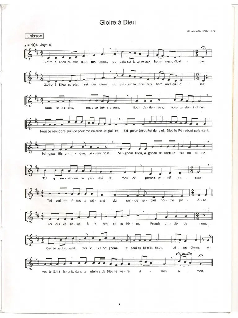 Messe AL 48 00 Gloire A Dieu PDF