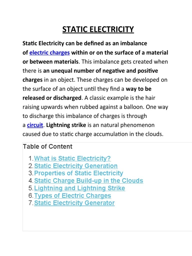Understanding Static Electricity An InDepth Look at the Causes