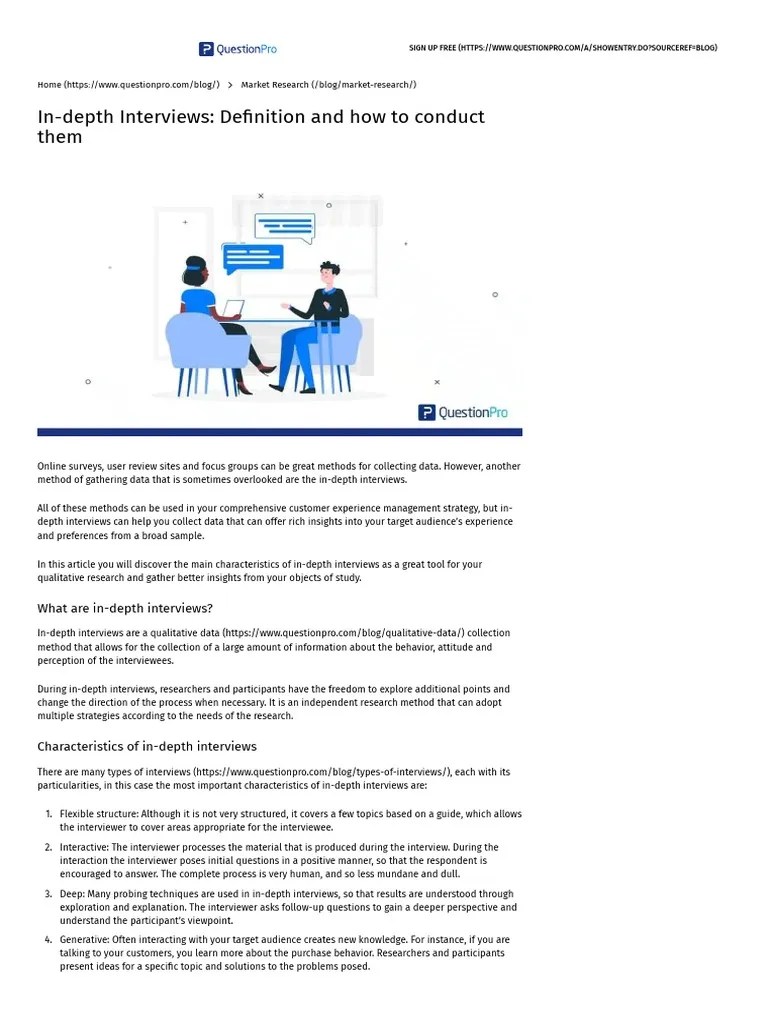 InDepth Interviews Definition and How To Conduct Them QuestionPro