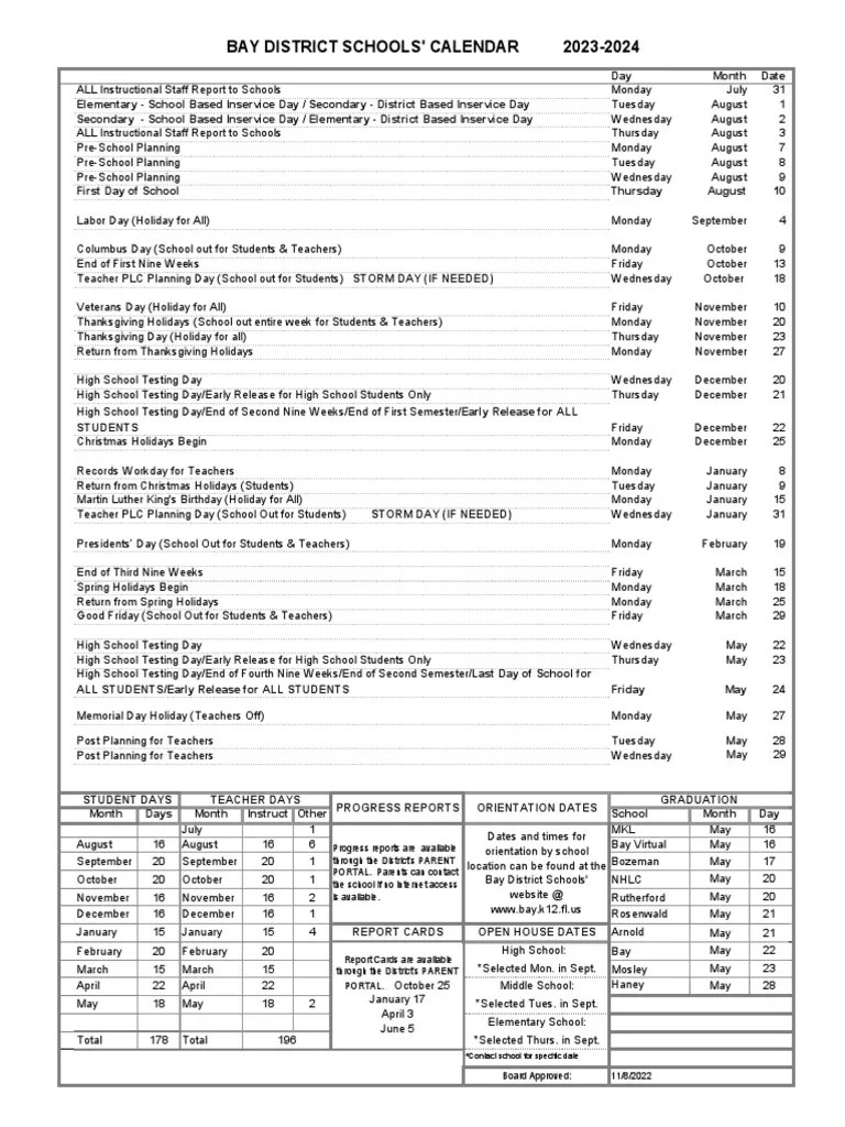 20232024 Bds Calendar PDF Festival Schools
