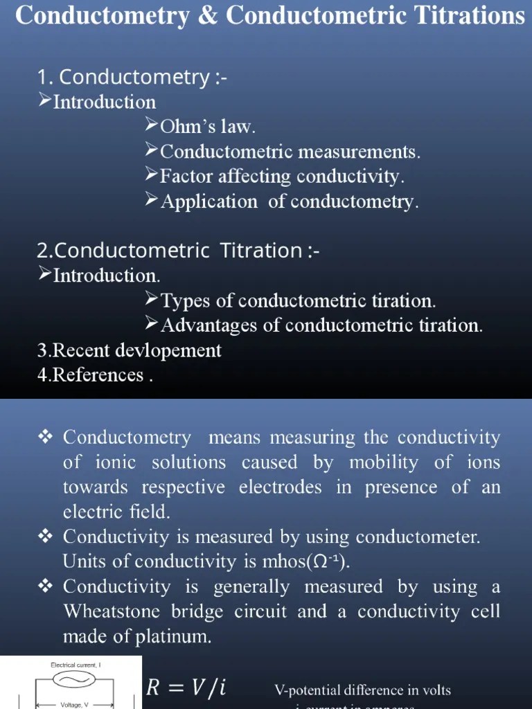 Conductometric Titrations PDF Titration Chemistry