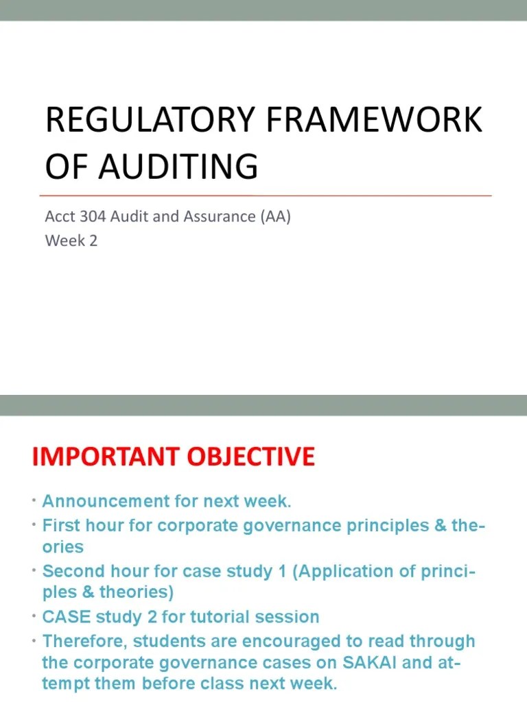 Regulatory Framework of Auditing An Overview of the Auditing Process
