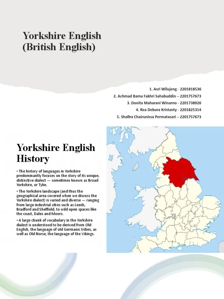 Yorkshire English PDF English Language Human Communication