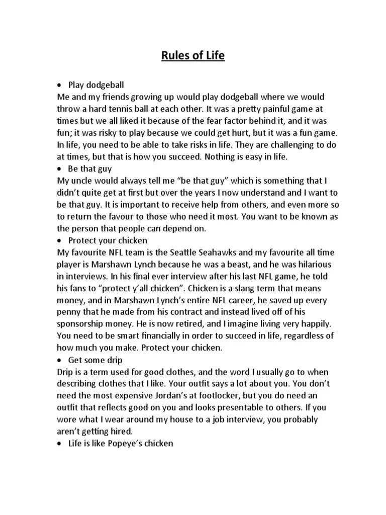 Rules of Life2 | PDF