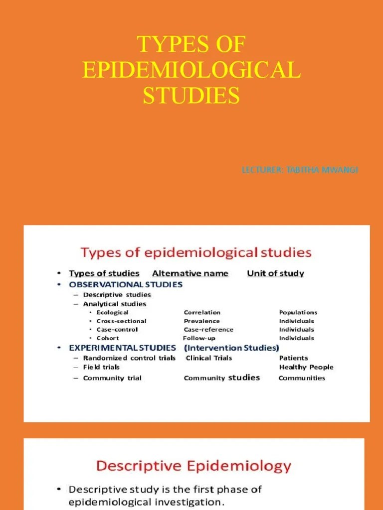 Types of Epidemiological Studies PDF