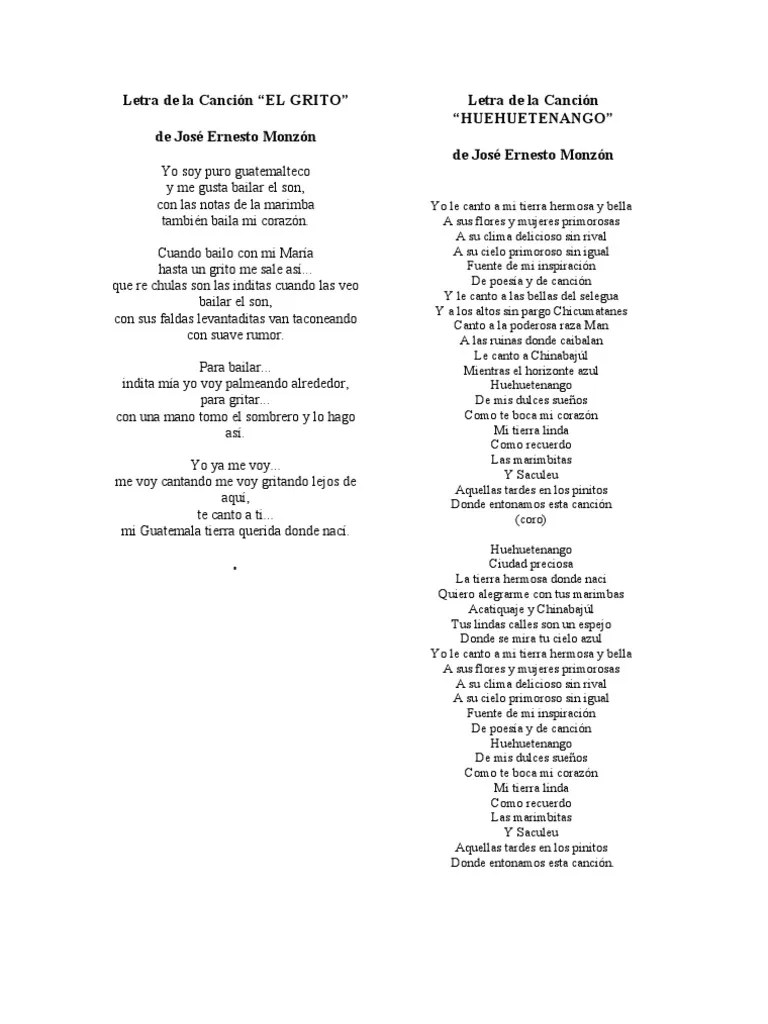 Letra de la Canción