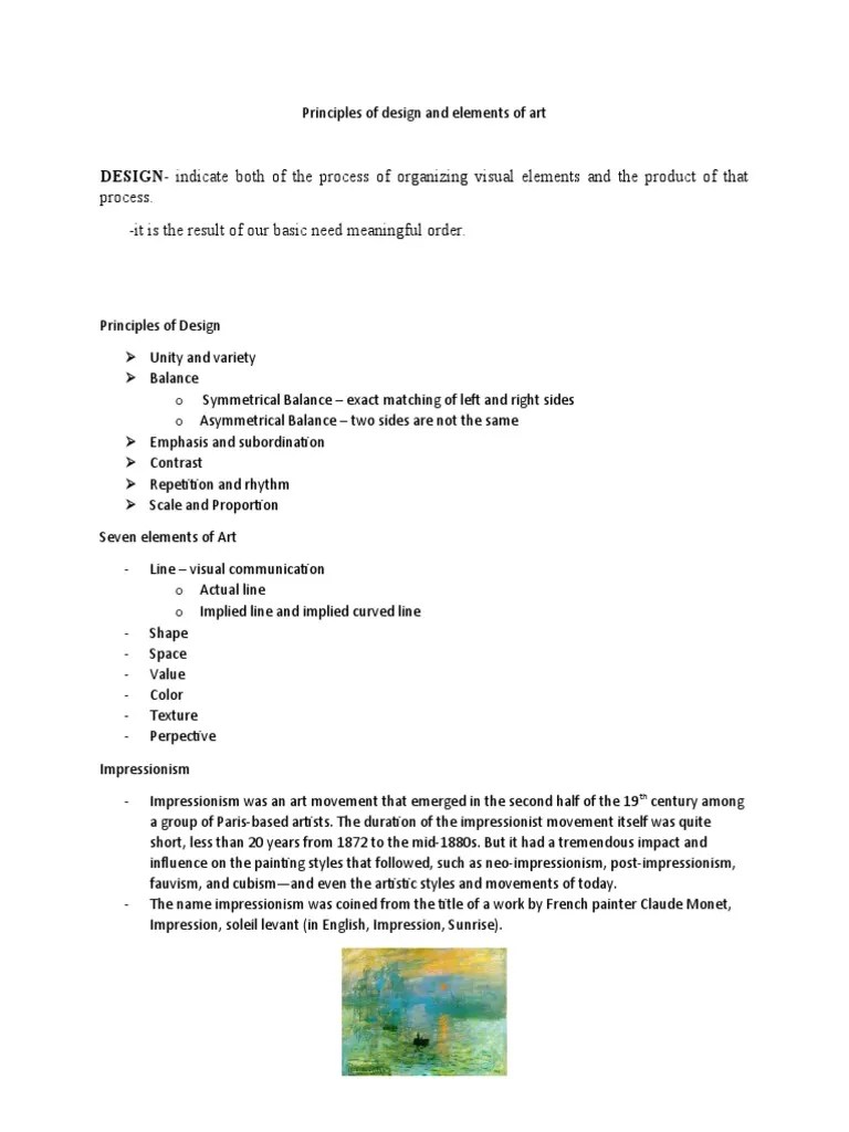 A Comprehensive Guide to Principles of Design, Elements of Art