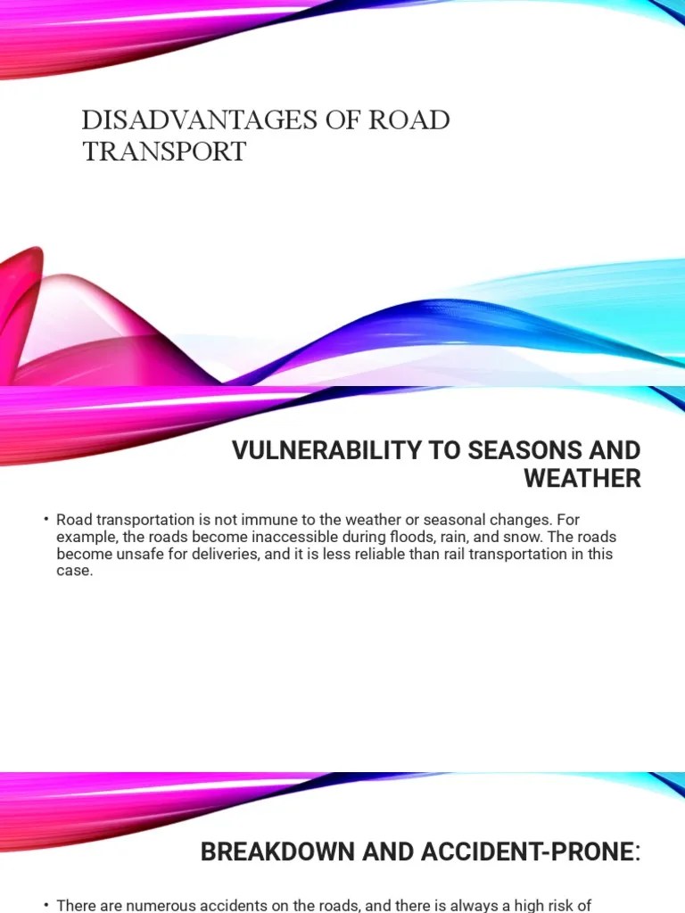 Disadvantages of Road Transport PDF