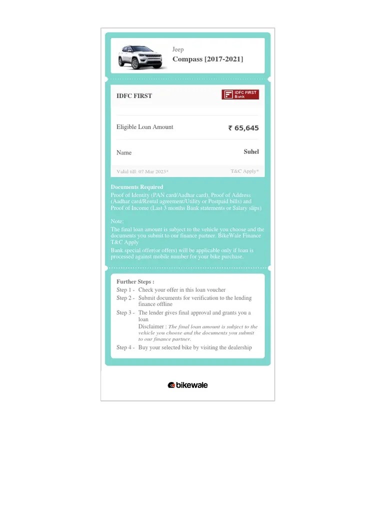 IDFC First Voucher PDF