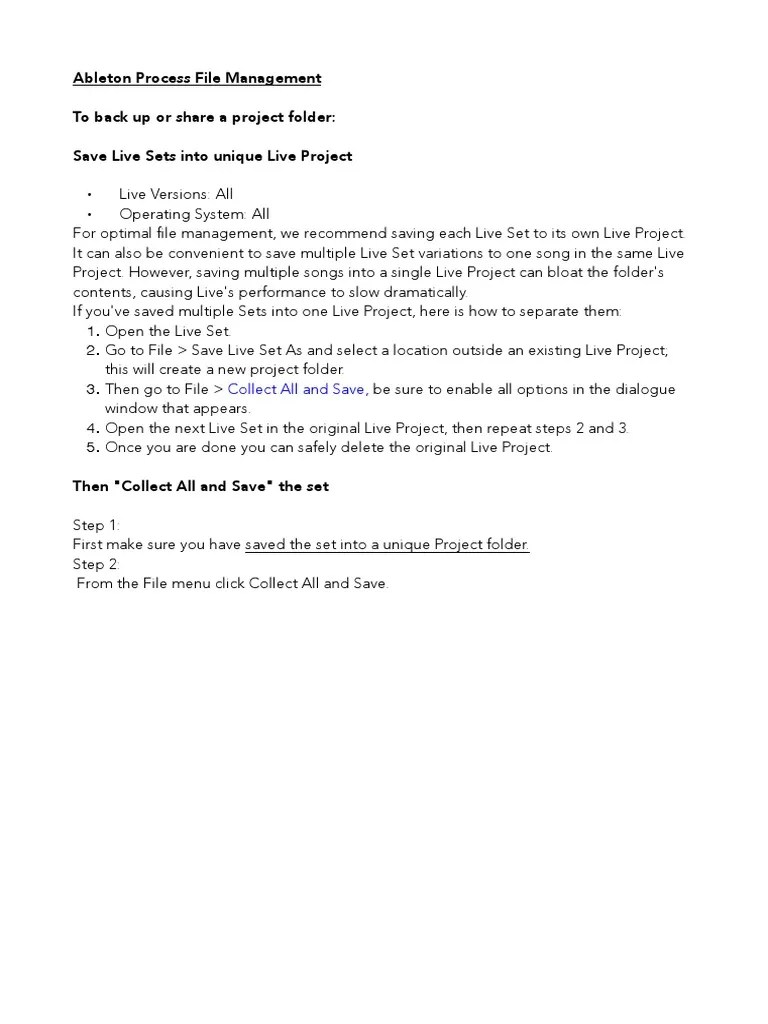 Ableton File Management PDF Computer File Software Engineering