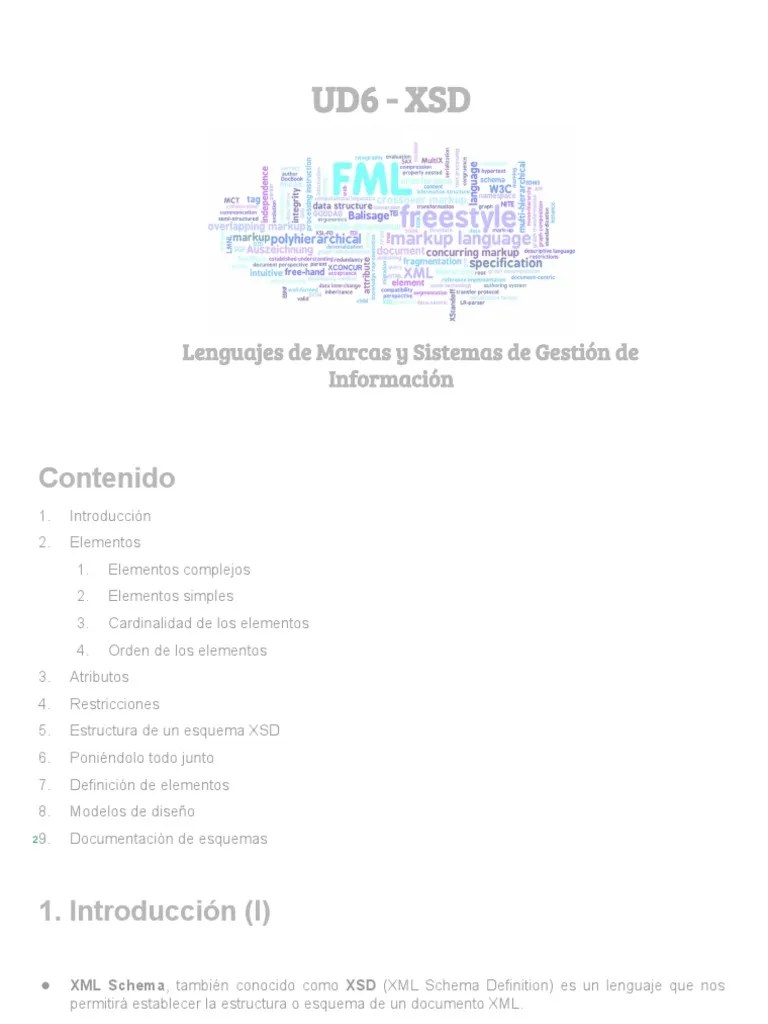 Ud6 XSD PDF Xml Modelo de datos