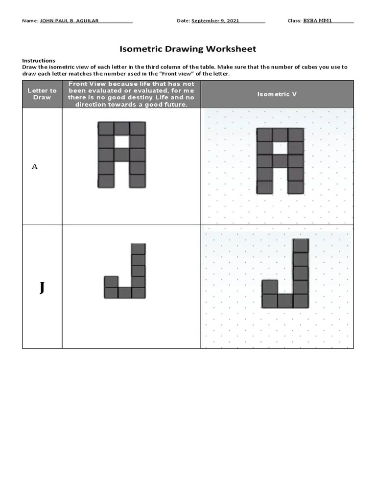 Isometric Drawing Worksheet PDF