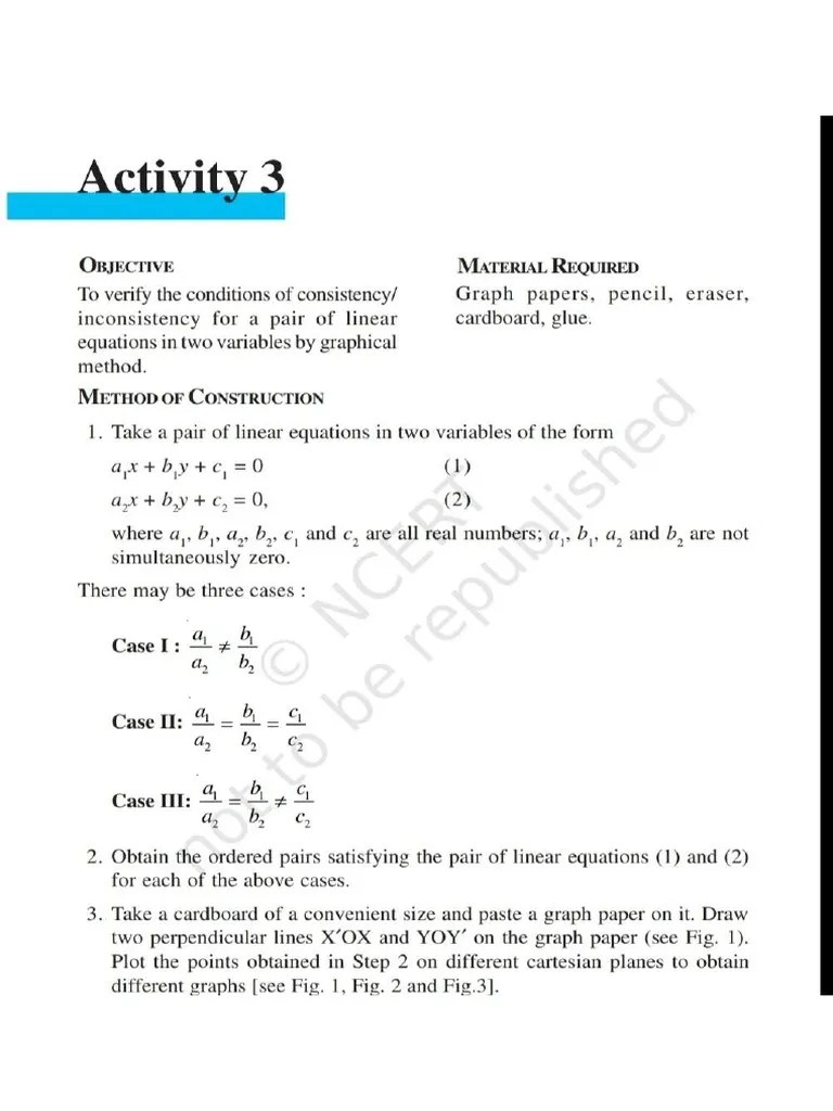 Class 10 Maths Activity PDF