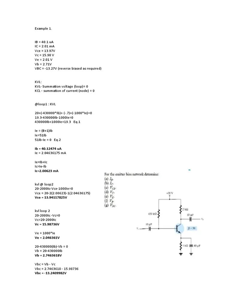 BJT Biasing Answer PDF