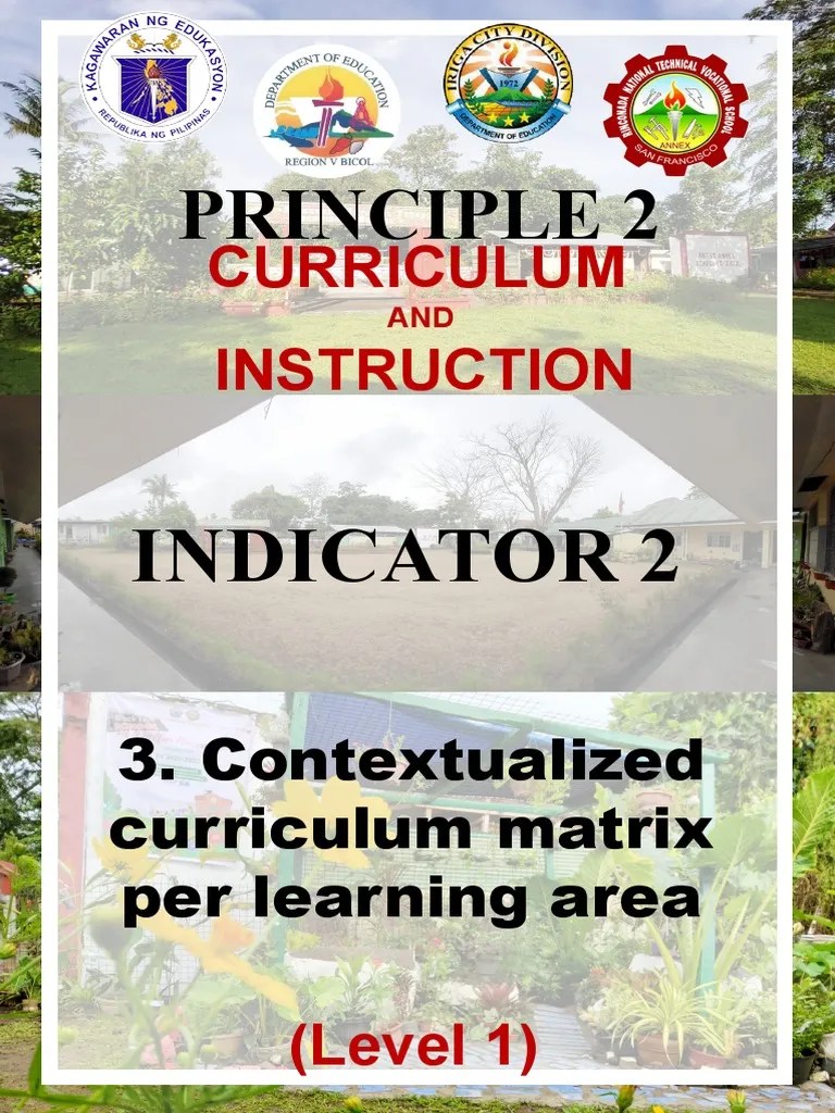 Contextualized Curriculum Matrix for Learning Areas at Rinconada National Technical Vocational