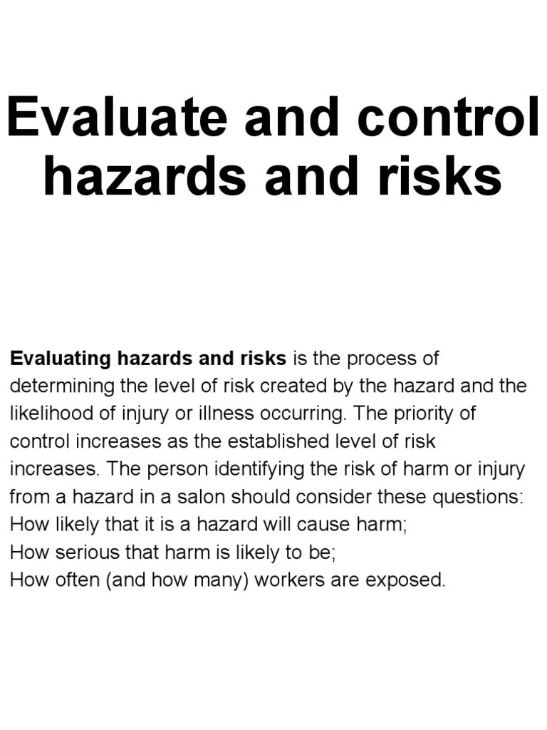 Control Hazards and Risks PDF