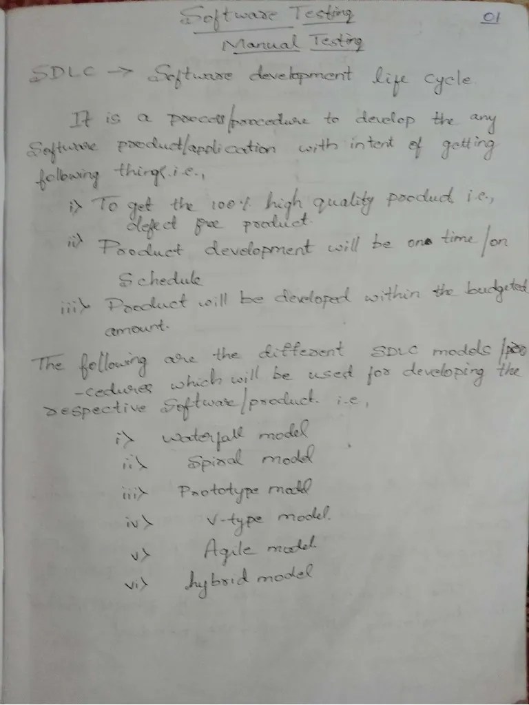 Manual Testing Notes PDF