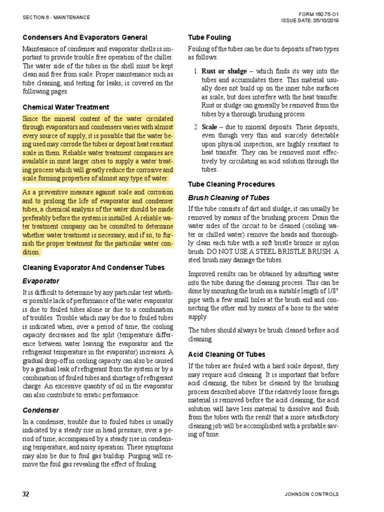 Extract From Operational Manual - York YK Chiller | PDF | Corrosion | Water