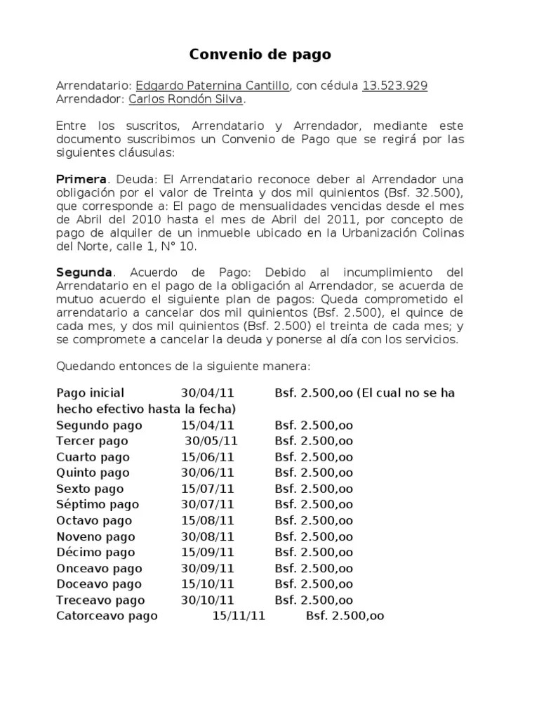 Convenio de pago