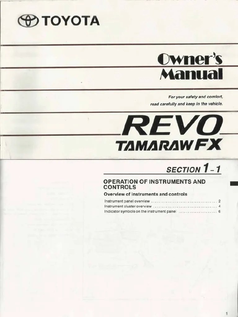 Toyota Revo Owner's Manual PDF