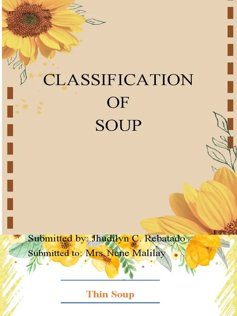 Classification of Soup PDF