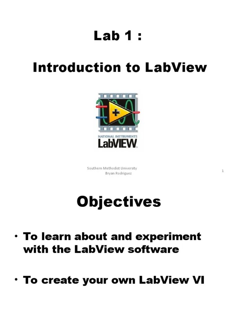 Lab1 Intro To Labview PDF Icon Software