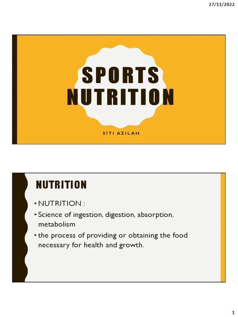 Sports Nutrition Lecture 3 PDF Food Energy Carbohydrates