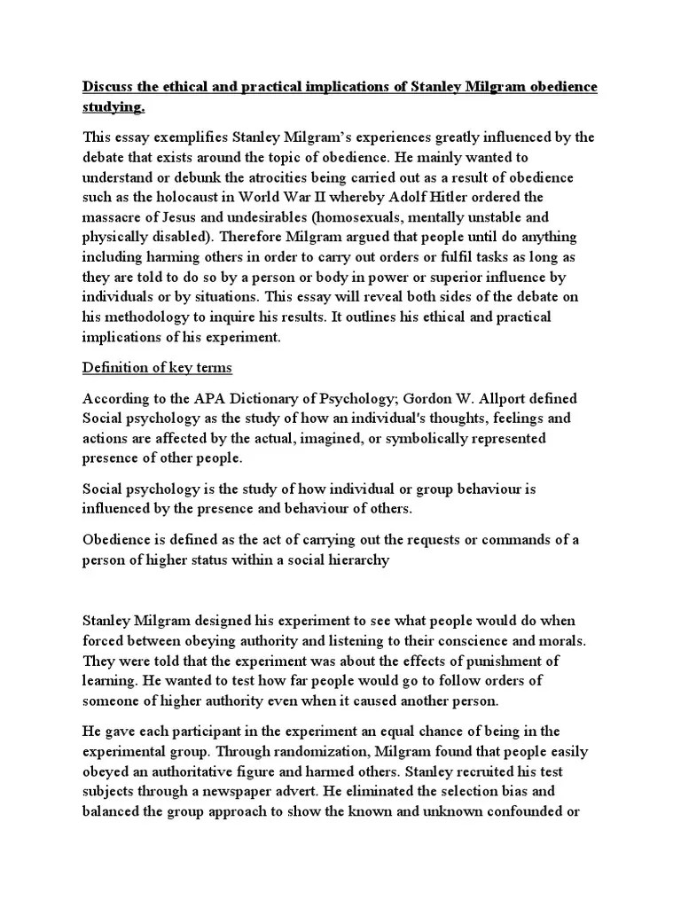 Social Psychology Assignment1 PDF Obedience (Human Behavior