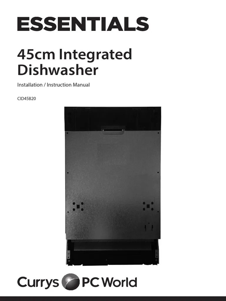 Currys Essentials CID45B20 Dishwasher PDF Dishwasher Tableware