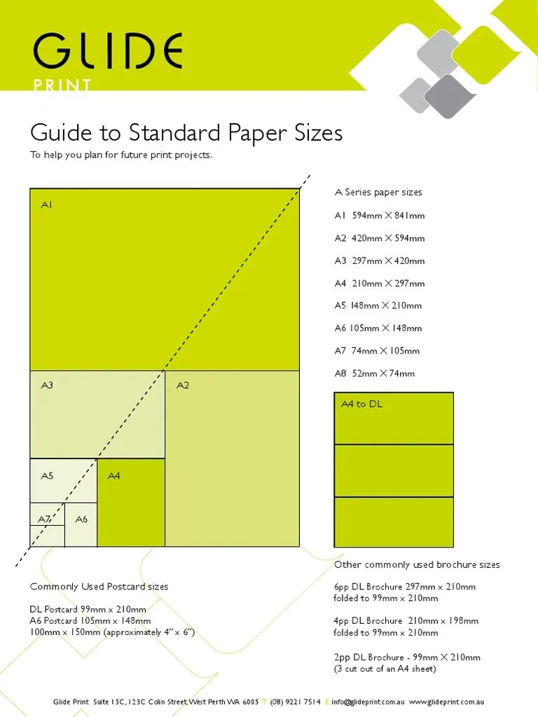 Standard Paper Sizes Glide PDF
