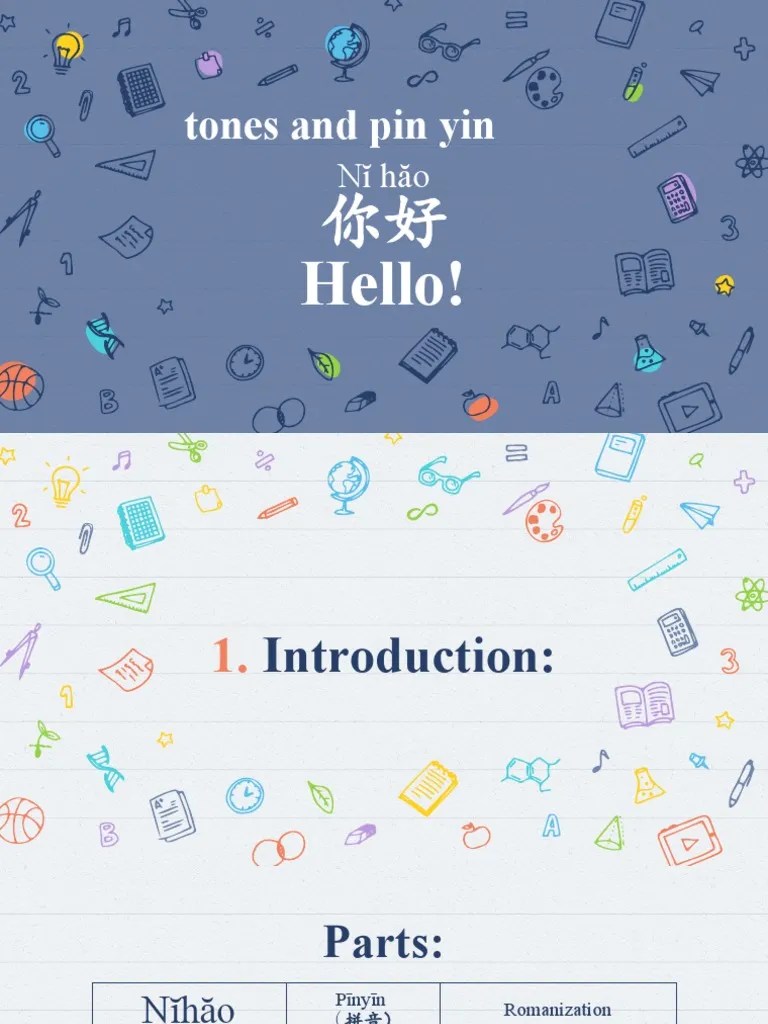 Mandarin Lesson 1 Prepared by Chu PDF Pinyin Mandarin Chinese