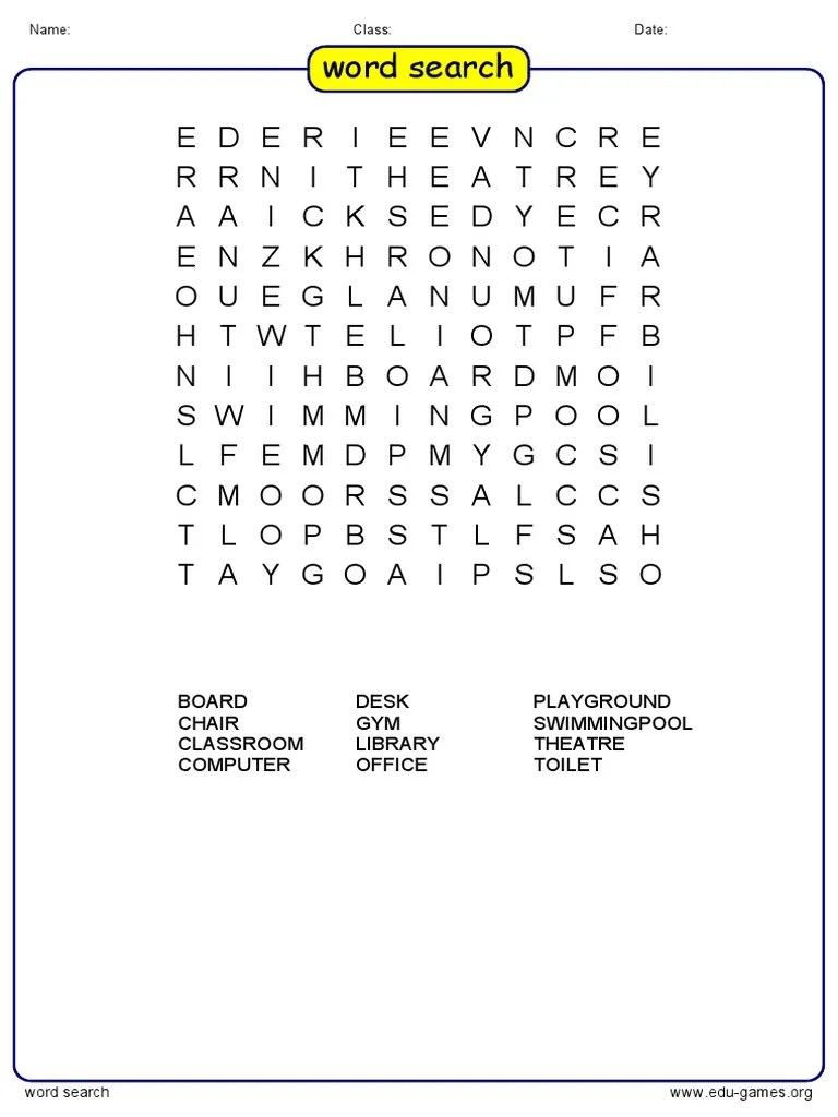 Word Search Clues PDF