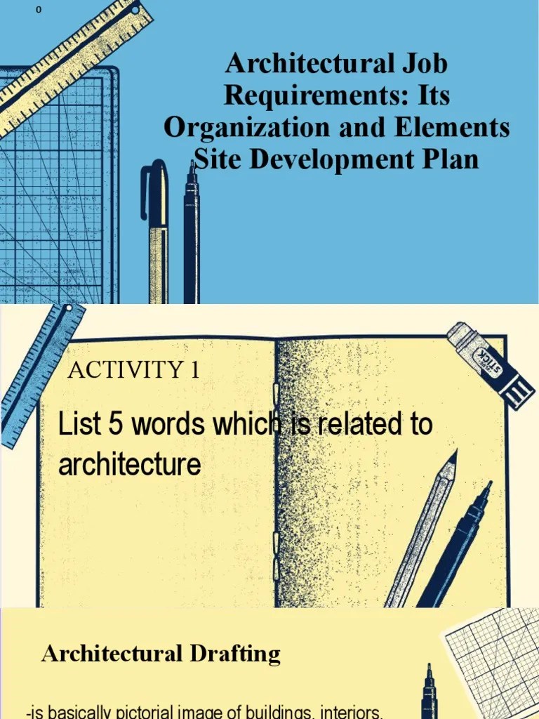 Architectural Job Requirements Site Development Plan PDF Drawing