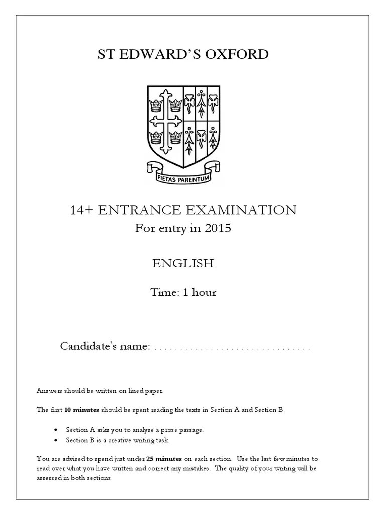 14 English ST Edwards School 2015 PDF