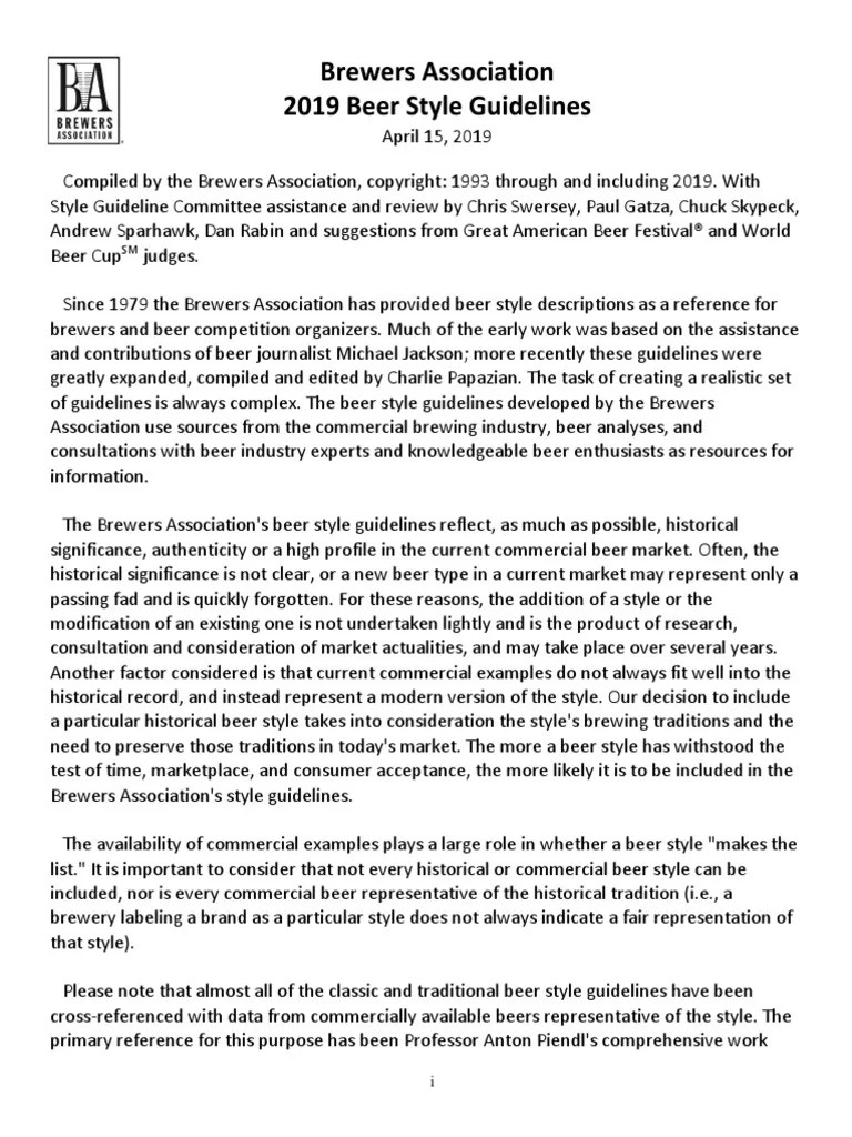 Beer Style Guidelines PDF Ale Beer