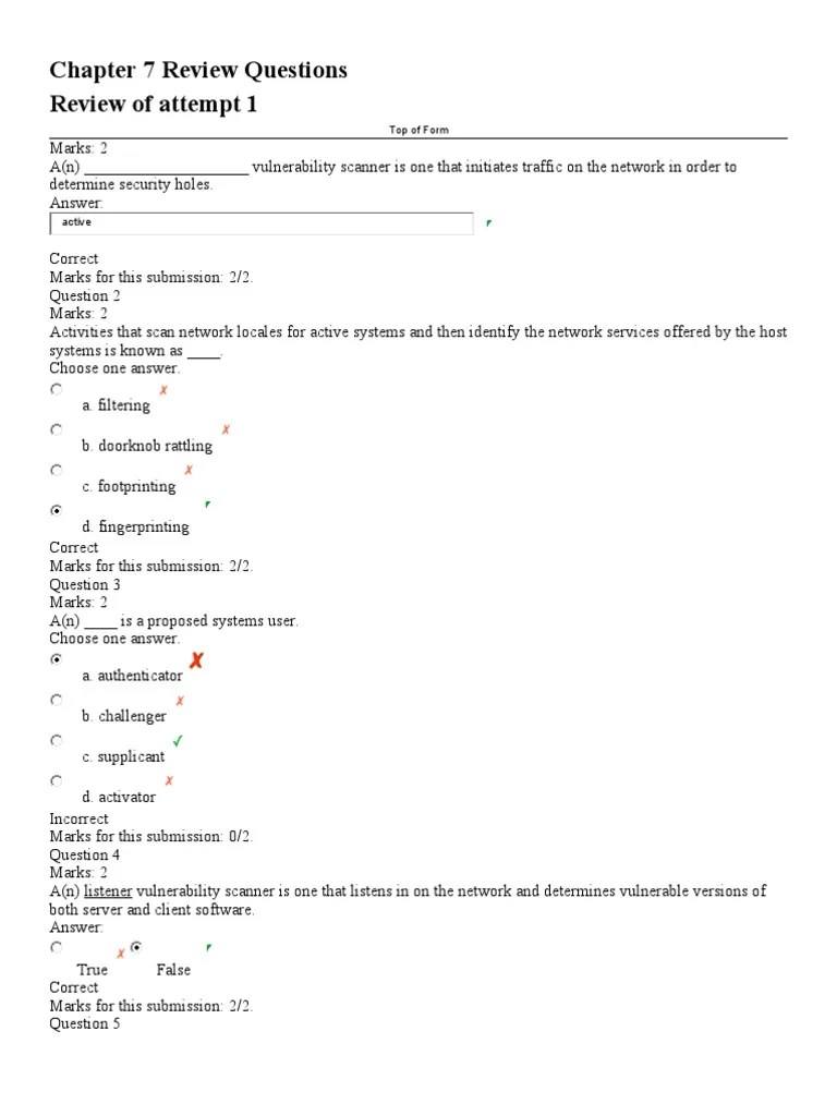 Chapter 712 Review Questions